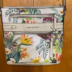 Dana Buchman Floral Crossbody Bag - Cream and Multicolor